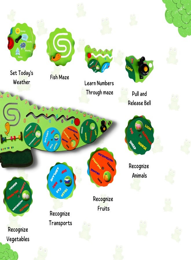 The Funny Mind Crocky Montessori Kids Activities Wall Panel For Baby and Toddlers | For Home, Daycare, Preschool, Creche Decor | Pre-Learning Educational Wooden Toy Kit For 1, 2, 3, 4, 5, 6+ Years Old - Image 4